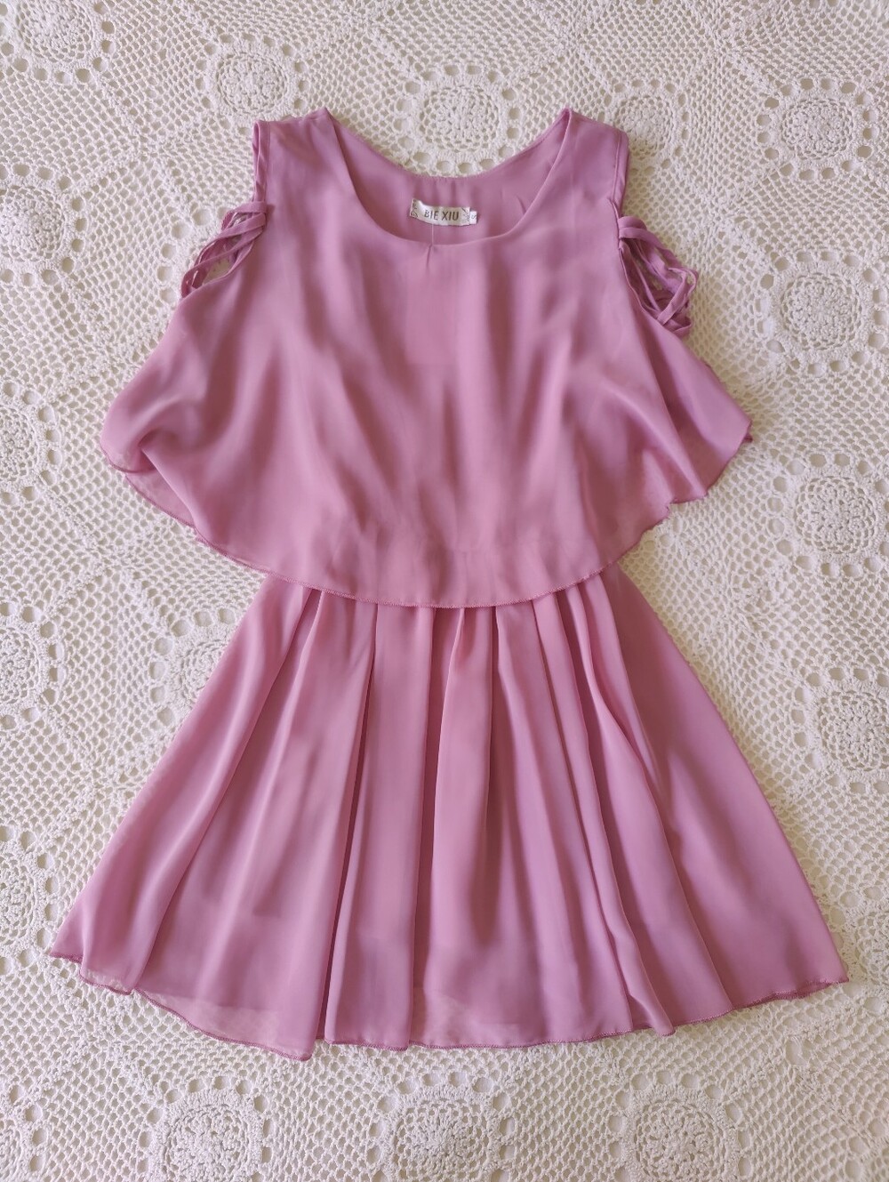 Flowy Rose Pink Mini Dress